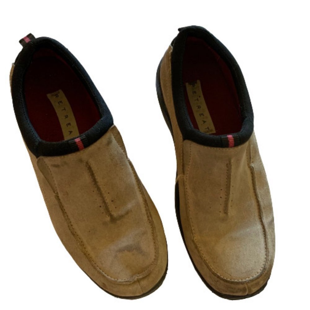 Retreat Women's Leather Slip On Round Toe Casual Loafer Shoes Brown Size 6 M